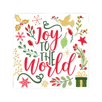 Md Joy To The World Luncheon Napkin - EA - Image 1