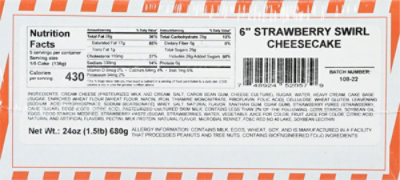 Strawberry Swirl Cheesecake 6 Inch - 24 OZ - Image 6