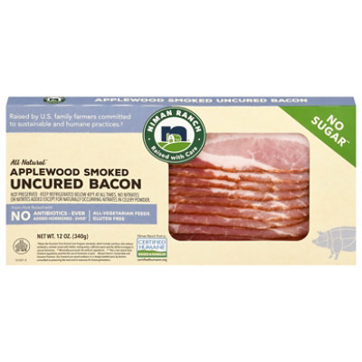 Niman Ranch No Sugar Applewood Smoked Bacon - 12 Oz - Image 3