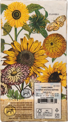 Md Sunflower Hostess Napkin - EA - Image 4