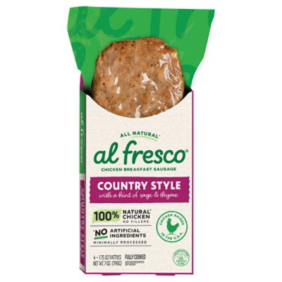 Alfresco Country Style Breakfast Chicken Sausage Patties - 7 OZ - Image 1