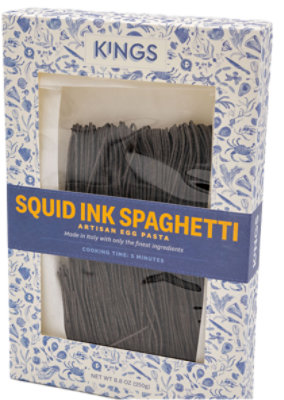 Kings Squid Ink Spaghetti Pasta - 8.8 Oz - Image 1
