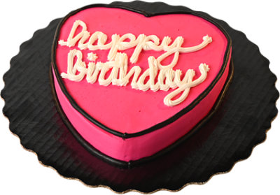 Decorated Chocolate Heart Cake 1 Layer - Image 1