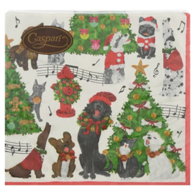 Caspari Lunch Npkn Caroling Pets - 20 CT - Image 3