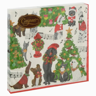 Caspari Lunch Npkn Caroling Pets - 20 CT - Image 1