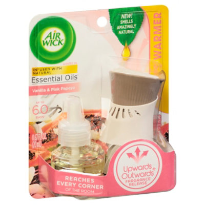 Air Wick Plug In Scented Oil with Essential Oils, Air Freshener Vanilla &  Pink Papaya, Twin Refill