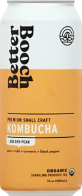 Better Booch Kombucha Golden Pear Organic - 16 Fl. Oz. - Image 2