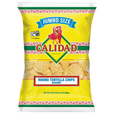 Calidad Tortilla Chips Rounds - 24 OZ - Image 3