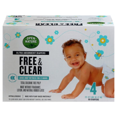 Open Nature Diapers Supreme Free/clear Sz 4 - 68 CT - Image 1