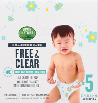 Open Nature Diapers Supreme Free/clear Sz 5 - 58 CT - Image 4