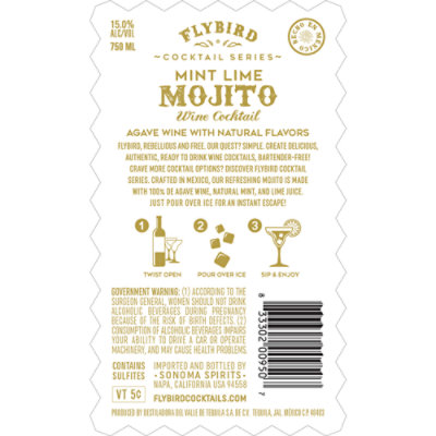 Flybird Mojito Wine - 750 ML - Image 3