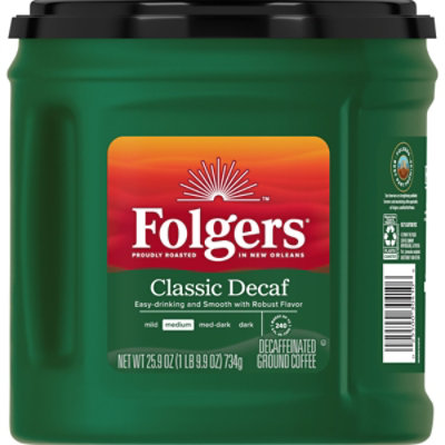 Folgers Classic Decaf Ground Coffee Medium Roast - 25.9 Oz - Image 8