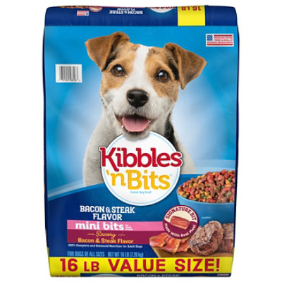Kibbles N Bits Bacon Steak Mini Bits - 16 Lb - Image 1
