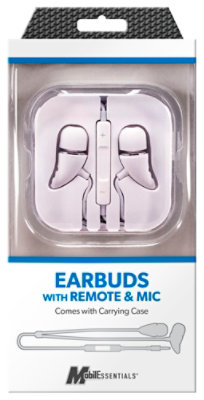 Earbud With Remote & Mic White - EA - Image 1