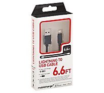 Mfi Lightning Charge Cable Sync 6.6ft Black - EA