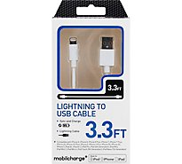 3 Mfi Lightning Sync Charge Cable White - EA