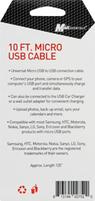 Micro Usb Cable Black 10feet - EA - Image 3