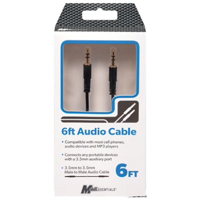Audio Cable Black 6 Feet - EA - Image 2
