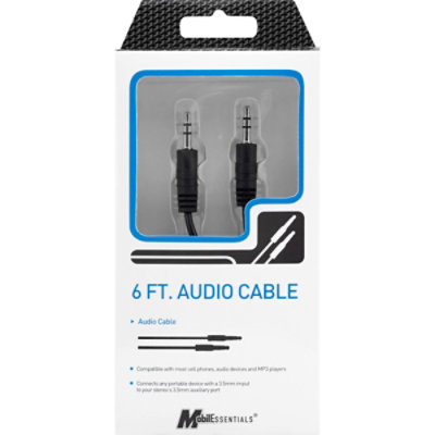 Audio Cable Black 6 Feet - EA - Image 1