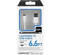 Mfi Lightning Sync Charge Cable 6.6ft White - EA