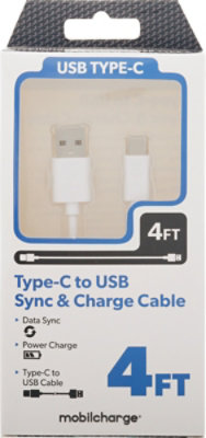 Usb C To Usb A Cable White 4ft - EA - Image 2