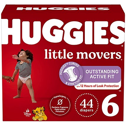 Huggies Little Mover Size 6 Diaper Giga Jr Pack - 44 Count - Image 1