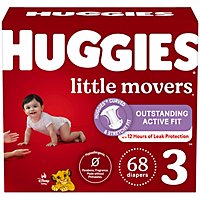 Huggies Little Mover Size 3 Diaper Giga Jr Pack - 68 Count - Image 1