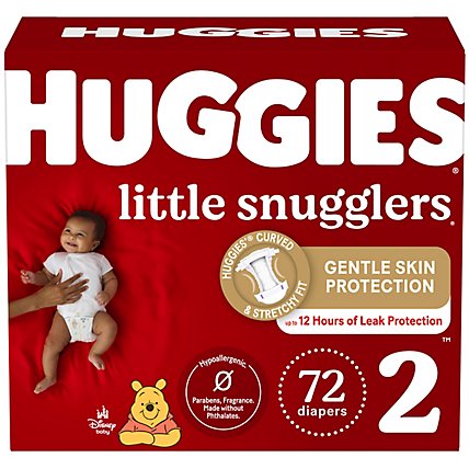 Huggies Litl Snuglr Diaper Giga Jrpk Sz2 - 72 CT - Image 2