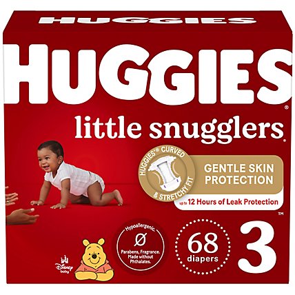 Huggies Little Snuggler Size 3 Diaper Giga Jr Pack - 68 Count - Image 2