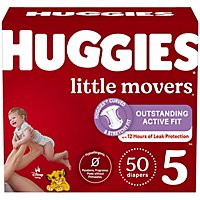 Huggies Little Mover Size 5 Diaper Giga Jr Pack - 50 Count - Image 1