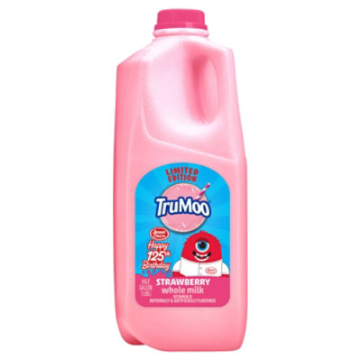 TruMoo Strawberry Whole Milk with Vitamin D Jug - 0.5 Gallon - Image 1