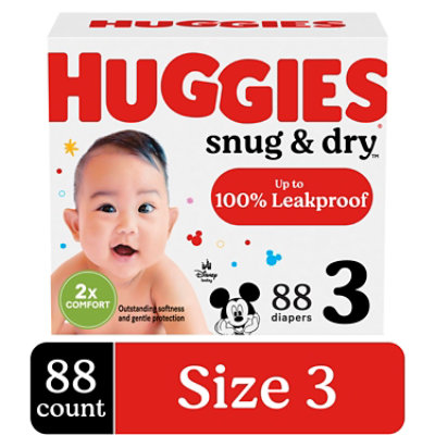 Huggies Snug & Dry Size 3 Baby Diapers - 88 Count - Image 1