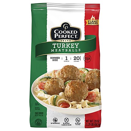 Cooked Perfect Turkey Meatballs - 20 OZ - Image 1