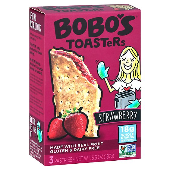 Bobos Oat Bars Toaster Pastry Strawberry - 6.6 OZ