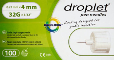 Pen Needle Droplet 32gx4mm 100 - 100 CT - Image 2