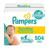 Pampers Baby Wipes Sensitive Perfume Free 7x Pop Top - 504 CT - Image 2