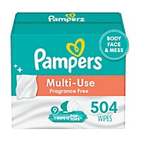 Pampers Baby Wipes Multi-Use Perfume Free 9X Pop Top - 504 Count - Image 1