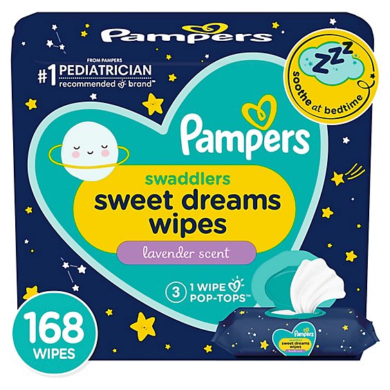 Pampers Swaddlers Swt Drms Lav Snt Wipes - 168 CT
