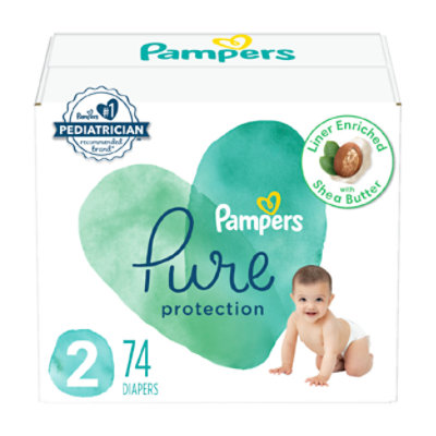 Pampers Pure Sz 2 Diapers Super Pack - 74 CT - Image 1