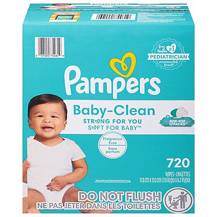 Pampers Baby Wipes Baby Clean Perfume Free 9X Pop Top - 720 Count - Image 3