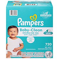 Pampers Baby Wipes Baby Clean Perfume Free 9X Pop Top - 720 Count - Image 1
