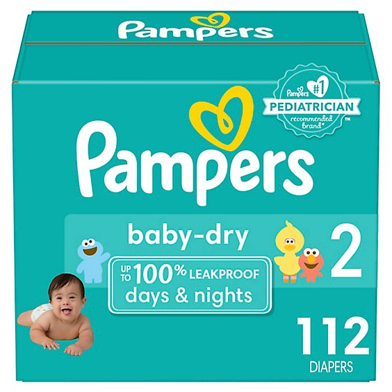 Pampers Baby Dry Diaper Sup Pack Size 2 - 112 CT
