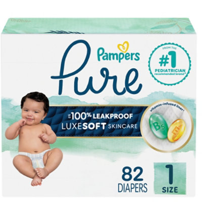 Pampers Pure Size 1 Super Pack - 82 Count - Image 1