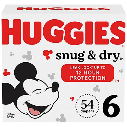 Huggies Snug & Dry Diaper Giga Jr Pk Sz6 - 54 CT - Image 1