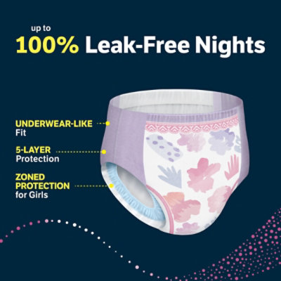 Goodnites Girls' Nighttime Bedwetting Underwear XL (95-140 lb) - 9 Count - Image 3