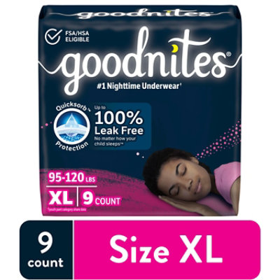 Goodnites Boys' Nighttime Underwear Size XXL (120-165 lbs) 24 Ct