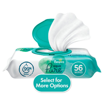 Pampers Baby Wipes Aqua Pure Sensitive 1X Pop Top - 56 Count - Image 1