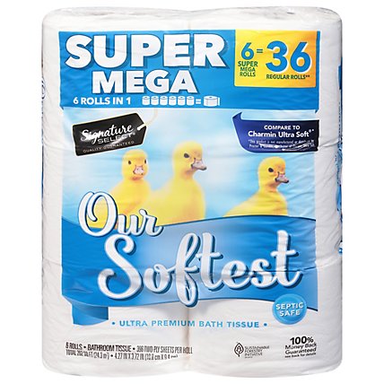 Signature Select Bath Tissue Our Softest Super Mega - 6 RL - Image 2