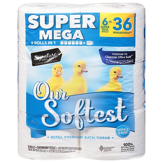 Signature Select Bath Tissue Our Softest Super Mega - 6 RL