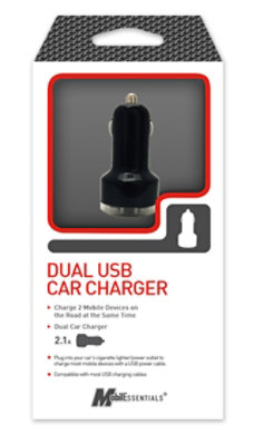 2port Car Charger Black - EA - Image 1